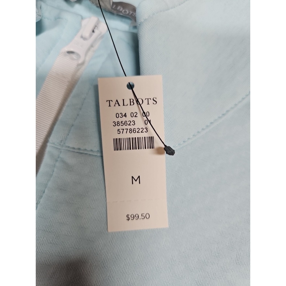 Talbots Womens Light Blue 1/2 Zip Athletic Pullover Top Thumbholes Medium NWT - Picture 5 of 10
